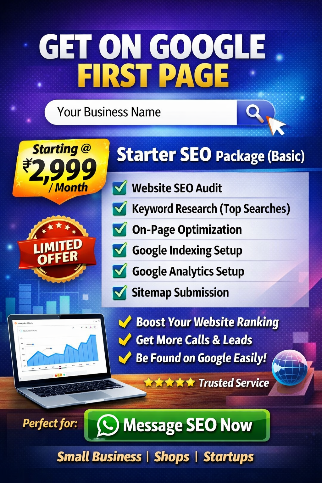 Starter SEO package promotion design